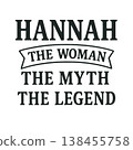 Hannah The Woman, The Myth, The Legend - Personalized Design for T-Shirts, Mugs, and Gifts 138455758
