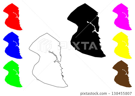 Bur Sudan city (Republic of the Sudan) map vector illustration, scribble sketch Port Sudan map 138455807