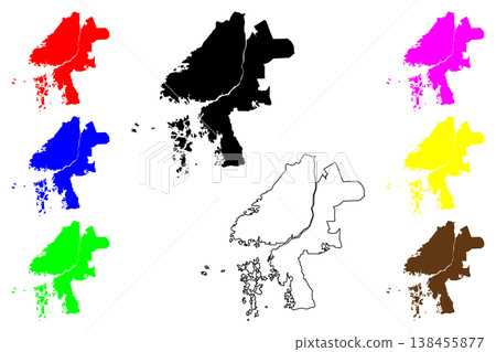 Gothenburg city (Kingdom of Sweden) map vector illustration, scribble sketch Goteborg map Gothenburg city (Kingdom of Sweden) map vector illustration, scribble sketch Goteborg map 138455877