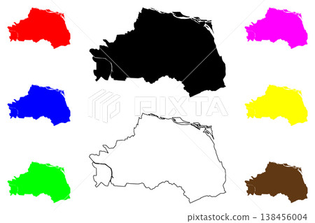 Changhua city (Republic of China, ROC, Taiwan) map vector illustration, scribble sketch Shoka map 138456004