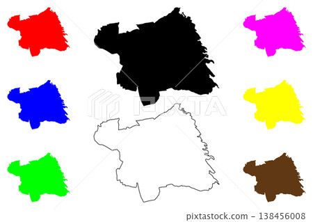 Yuanlin city (Republic of China, ROC, Taiwan) map vector illustration, scribble sketch Inrin map Yuanlin city (Republic of China, ROC, Taiwan) map vector illustration, scribble sketch Inrin map 138456008