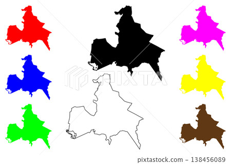 Udon Thani city (Kingdom of Thailand, Siam) map vector illustration, scribble sketch Udon Thani map Udon Thani city (Kingdom of Thailand, Siam) map vector illustration, scribble sketch Udon Thani map 138456089