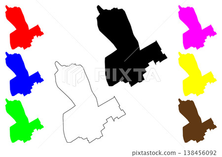 El Mourouj city (Republic of Tunisia) map vector illustration, scribble sketch El Mourouj map 138456092