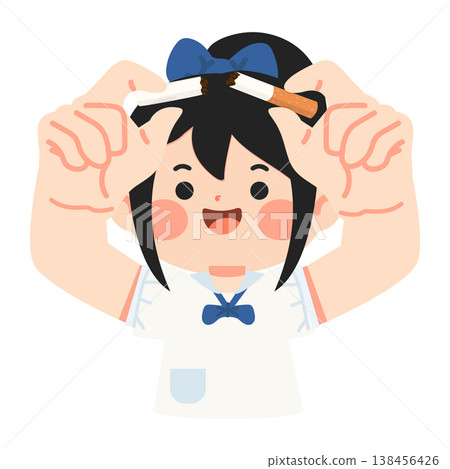Girl student breaking cigarette for no smoking concept Girl student breaking cigarette for no smoking concept 138456426