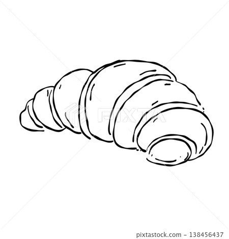 Fresh Butter Croissant French Bakery Pastry Breakfast Bread Classic European Dessert Line Art Illustration Fresh Butter Croissant French Bakery Pastry Breakfast Bread Classic European Dessert Line Art Illustration 138456437