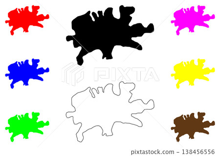 Bolu city (Republic of Turkiye, Turkey) map vector illustration, scribble sketch Bolu map 138456556