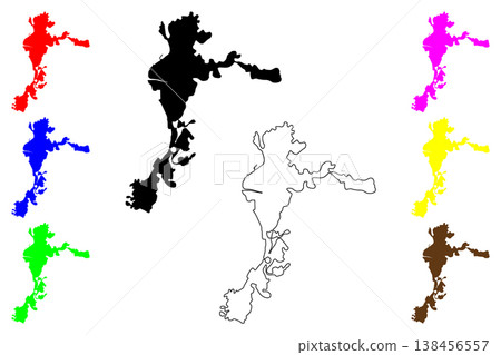Canakkale city (Republic of Turkiye, Turkey) map vector illustration, scribble sketch Canakkale or Dardanelles map 138456557