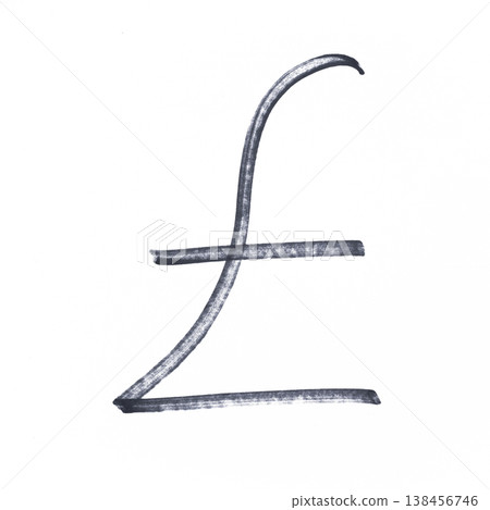 the UK pound currency symbol drawn with a black marker the UK pound currency symbol drawn with a black marker 138456746