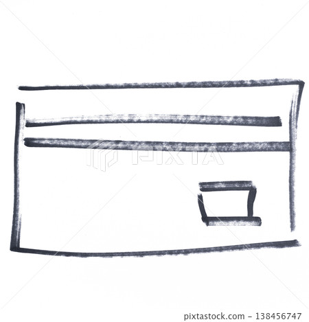 the credit card symbol drawn with a black marker 138456747