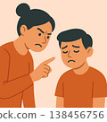 Mother scolding son flat illustration 138456756