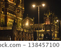 Night view of Chhatrapati Shivaji Maharaj Terminus Railway Station architecture 138457100
