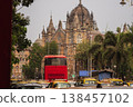 Street view of Chhatrapati Shivaji Maharaj Terminus Railway Station architecture 138457102