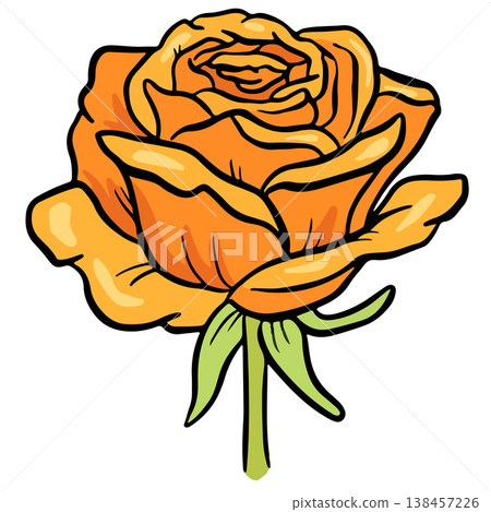 Rose Flower Head Floral Colour Icon Clipart Vector Illustration 138457226