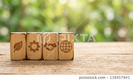 Sustainability eco environment cooperation teamwork partnership technology innovation global symbol Sustainable eco environment cooperation teamwork partnership technology innovation global symbol 138457941