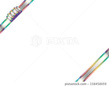 Large ribbon wave, three-color white, oblique F, 21 dark rainbow. 138458059