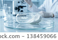 Nad supplement capsule nmn resveratrol combo laboratory research science healthcare longevity supplement capsule glass dish laboratory with scientist hand blurred background for clinical research 138459066