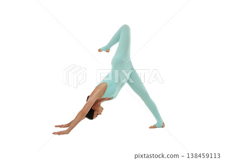 Yoga position with a young woman stretching on mat, PNG Yoga position with a young woman stretching on mat, PNG 138459113