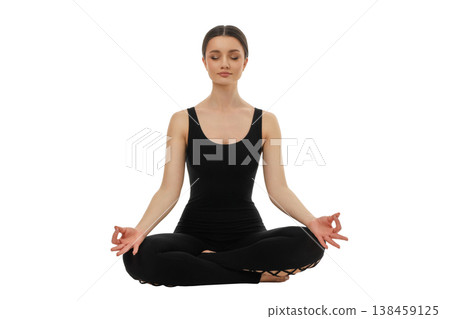Yoga session featuring a young woman sitting quietly, PNG Yoga session featuring a young woman sitting quietly, PNG 138459125