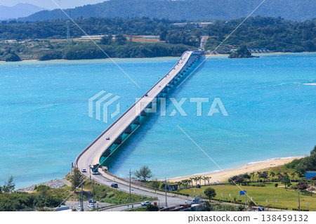 View of Kouri Bridge from Kouri Ocean Tower, Okinawa View of Kouri Bridge from Kouri Ocean Tower, Okinawa 138459132