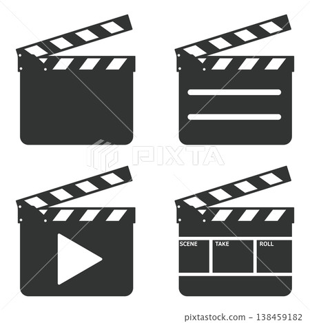 Clapperboard Icon Set Clapperboard Icon Set 138459182
