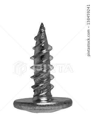 Construction screw close-up on a white isolated background Construction screw close-up on a white isolated background 138459241