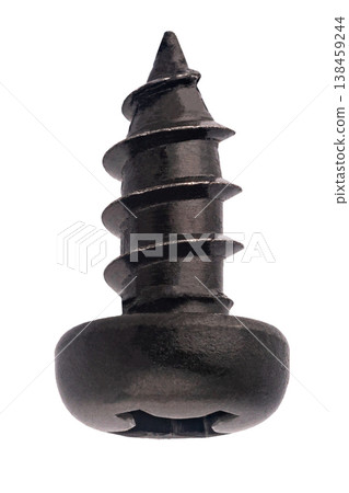 Construction screw close-up on a white isolated background Construction screw close-up on a white isolated background 138459244