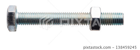 construction bolt close-up on a white isolated background construction bolt close-up on a white isolated background 138459245