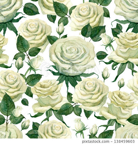 Delicate seamless pattern with rosebuds Delicate seamless pattern with rosebuds 138459603