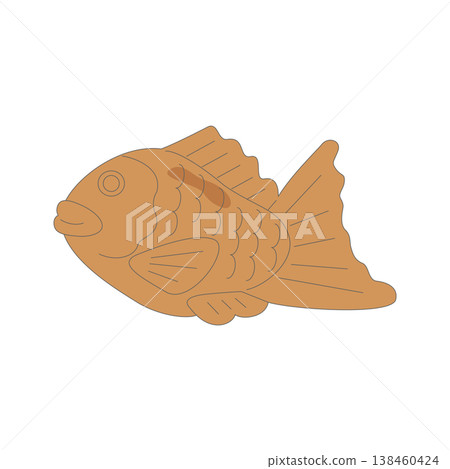 鯛魚燒（魚形蛋糕），日式甜點，可愛，簡約，透明材質，剪貼畫。 138460424