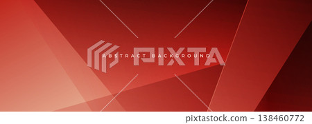 Vibrant red abstract wide banner with 3D geometric shapes. Vibrant red abstract wide banner with 3D geometric shapes. 138460772