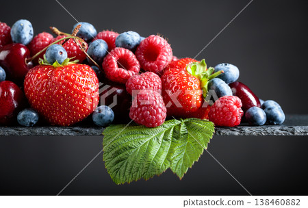 Berries closeup colorful assorted mix. Berries closeup colorful assorted mix. 138460882