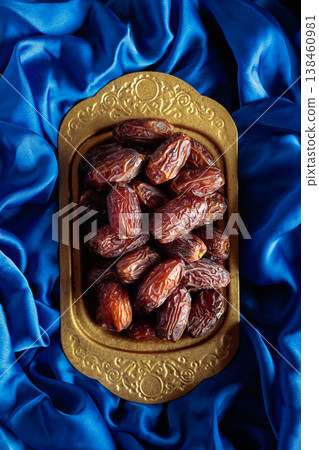 Dates on a golden platter. Dates on a golden platter. 138460981