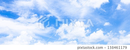 A free and simple landscape image of a refreshing early summer sky with white clouds. A free and simple landscape image of a refreshing early summer sky with white clouds. 138461179