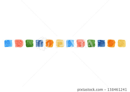 Playful Watercolor Series | Square Pattern Lines, Geometric Divider Lines, for Kindergartens and Preschools, Vivid Playful Watercolor Series | Square Pattern Lines, Geometric Divider Lines, for Kindergartens and Preschools, Vivid 138461241