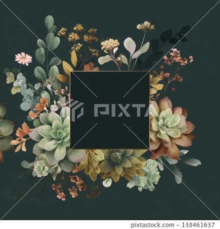 Black Square Surrounding Flower Arrangement Black Square Surrounding Flower Arrangement 138461637