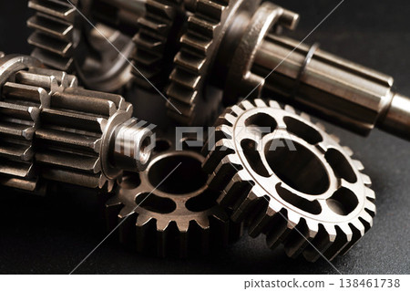 Metal gear wheel engine car and bike, mechanic industry. 138461738