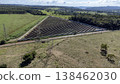 Aerial view of triangular solar panel farm in Atalaia 138462030