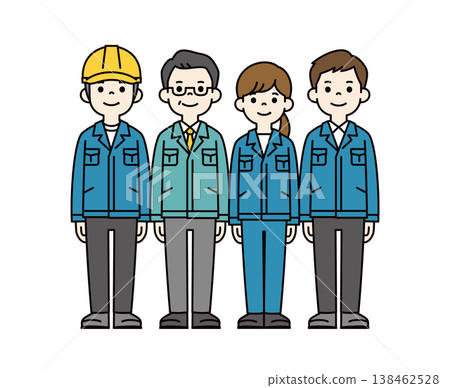 A set of full-body vector illustrations of a company president/manager/supervisor in work clothes and multiple male and female employees. A set of full-body vector illustrations of a company president/manager/supervisor in work clothes and multiple male and female employees. 138462528