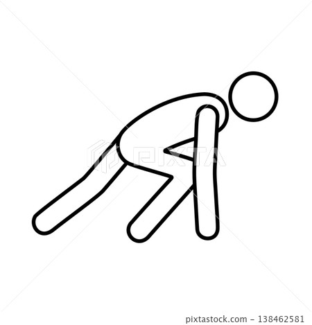 Crouching start line icon Crouching start line icon 138462581