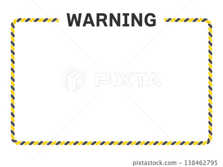 Yellow and black striped rope frame, white background Yellow and black striped rope frame, white background 138462795