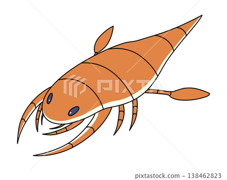 一幅波普風格的海蠍(Pentecopterus)插圖。 一幅波普風格的海蠍(Pentecopterus)插圖。 138462823
