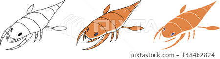 A pop art illustration of a sea scorpion (Pentecopterus). A pop art illustration of a sea scorpion (Pentecopterus). 138462824