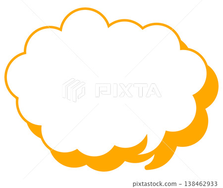帶有圓形雲形的簡單彩色線條語音氣泡 138462933