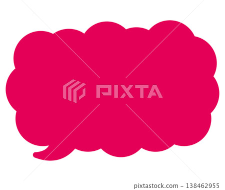 Simple color speech bubble, elongated cloud shape Simple color speech bubble, elongated cloud shape 138462955