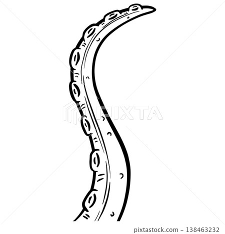 Graphic tentacle octopus suckers vector outline clipart illustration Graphic tentacle octopus suckers vector outline clipart illustration 138463232
