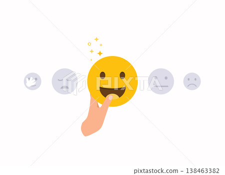 Rating satisfaction. Feedback in form of emotions. Rating satisfaction. Feedback in form of emotions. 138463382