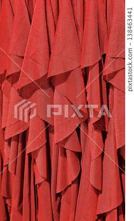 Close-up of bright red fabric Close-up of bright red fabric 138463441