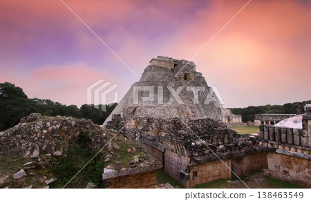 Pyramid of the magician, Uxmal, Yucatan, Mexico Pyramid of the magician, Uxmal, Yucatan, Mexico 138463549