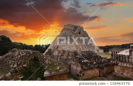 Pyramid of the magician, Uxmal, Yucatan, Mexico Pyramid of the magician, Uxmal, Yucatan, Mexico 138463570