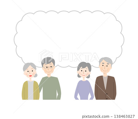 Seniors thinking with a smile Seniors thinking with a smile 138463827